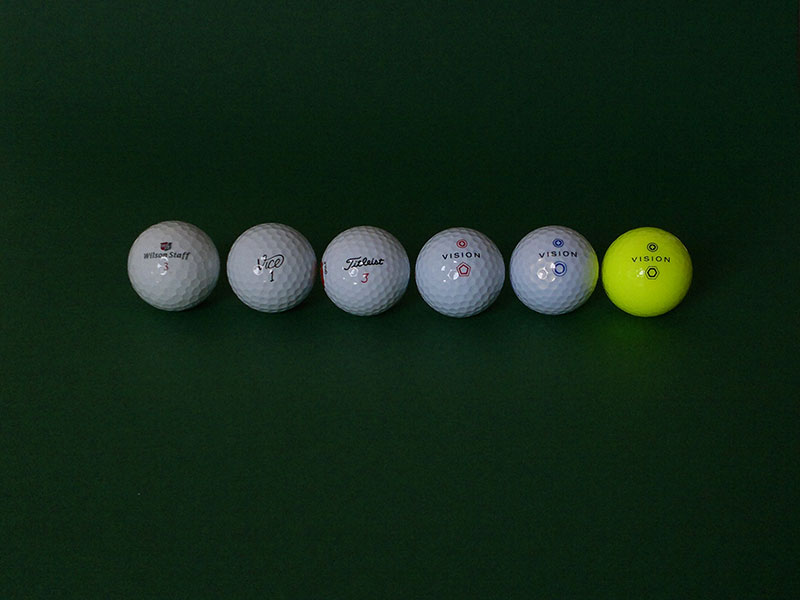 golfball vergleich sichtbarkeit farben diffuse sicht