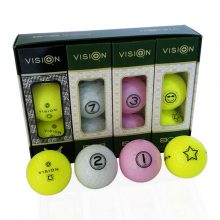 TestTheVision UVee-R Type Pro Soft Tour Golfbälle Gelb Weiß Pink 12er Box offen plus