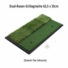 Golf Dual Schlagmatte Übungsmatte 63,5 x 33cm inklusive Gummi Tee Ansicht räumlich beschriftet