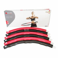P2I Fitness Hoop Reifen Bauchtrainer 100cm Faltbar Schwarz Rot Verpackung hinten ausgepackt