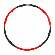 P2I Fitness Hoop Reifen Bauchtrainer 100cm Faltbar Schwarz Rot zusammengesteckt