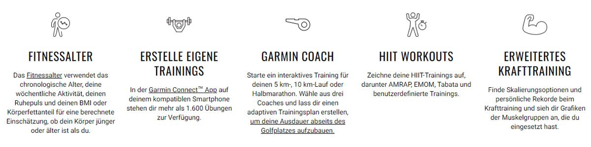 Garmin Approach S70 - Icons Verbessere Deine Fitness