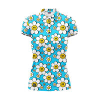 Damen Golf Poloshirt - Happy Flowers Front