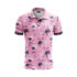 Herren Golf Poloshirt - Flamingo & Palm Trees Rosa Front