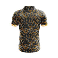 Herren Golf Poloshirt - Camouflage Black Orange Back