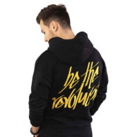 Herren Oversized Revolución Hoodie Gelb Bio Baumwolle Back