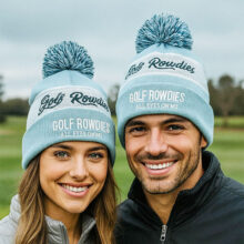 Golf Strickmütze Damen Herren Weiß Hellblau
