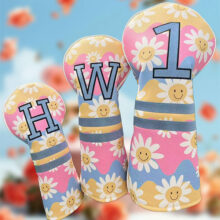 Schlägerhaube Headcover 3er Set Retro Flower