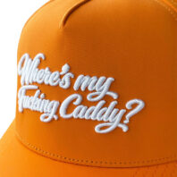 Netz-Basecap Where´s my fucking Caddy Orange Applikation Nah